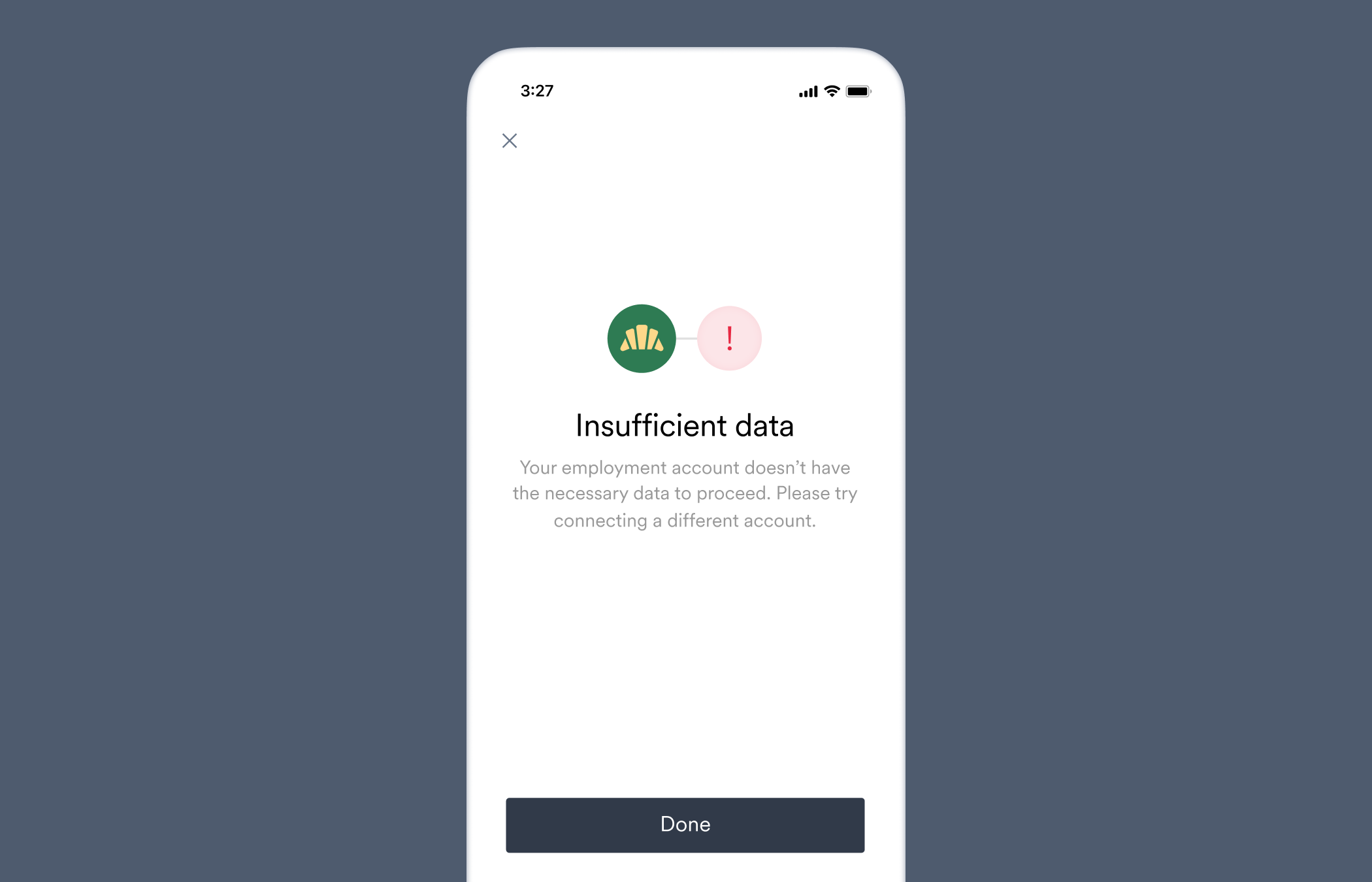 insufficient_account_data Account Connection error