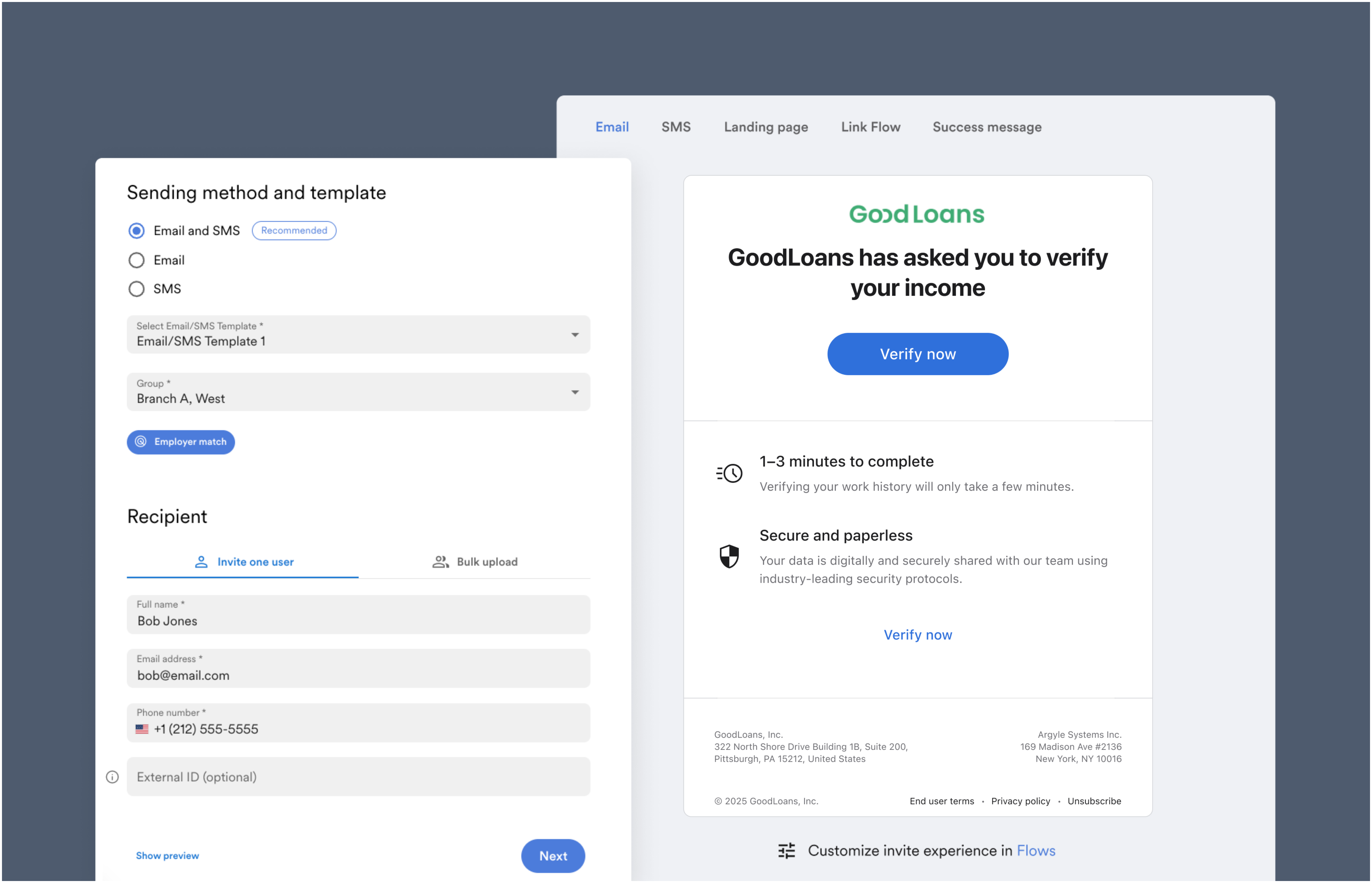 Where to find the link that takes you to invite settings.