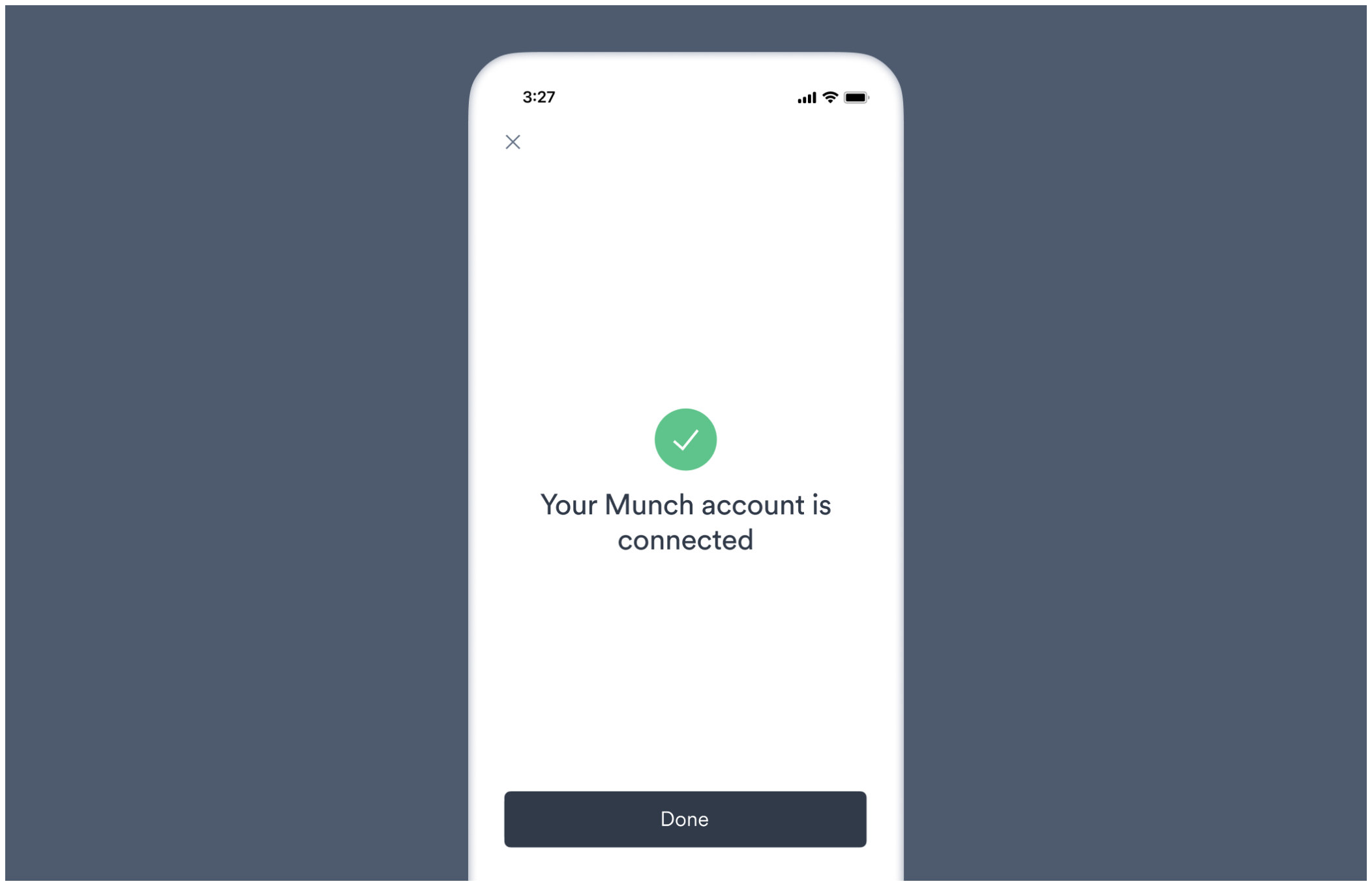 Success screen in Link.