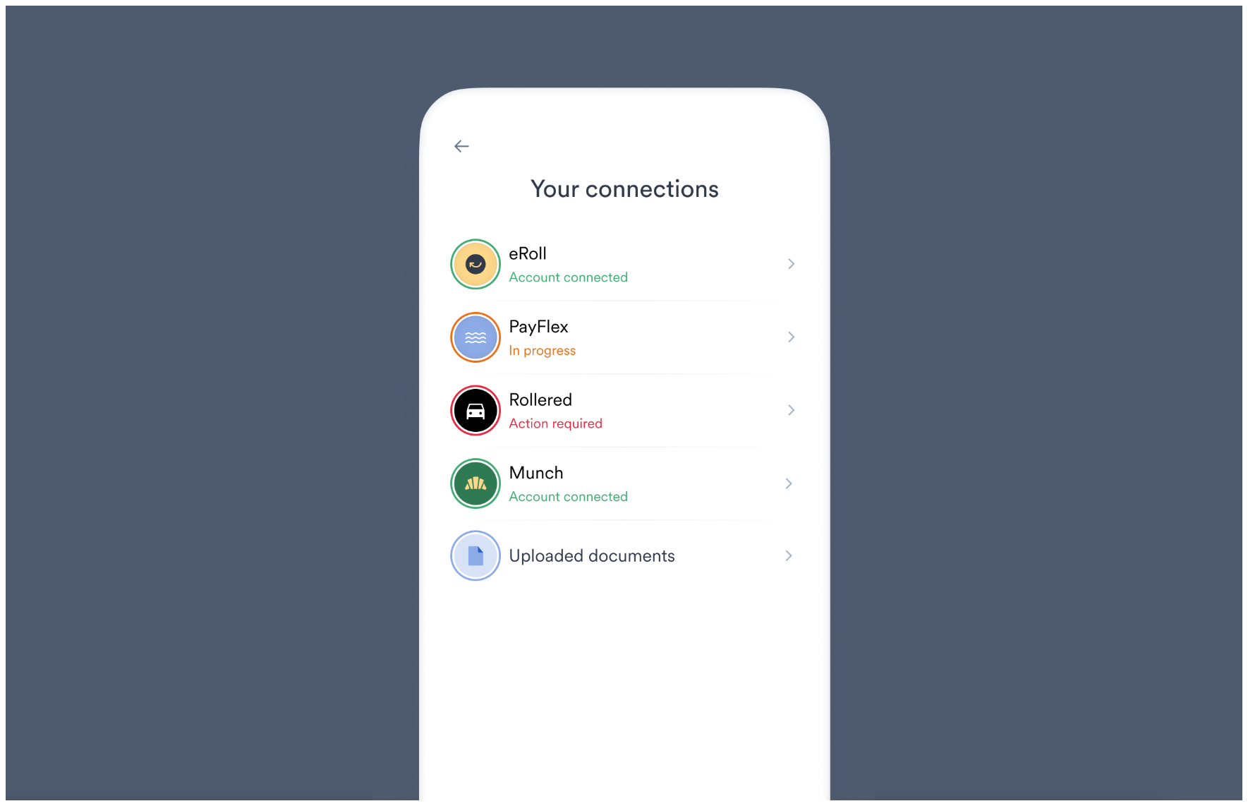 The Your connections screen can be initially shown to returning users by editing your Link Flow.